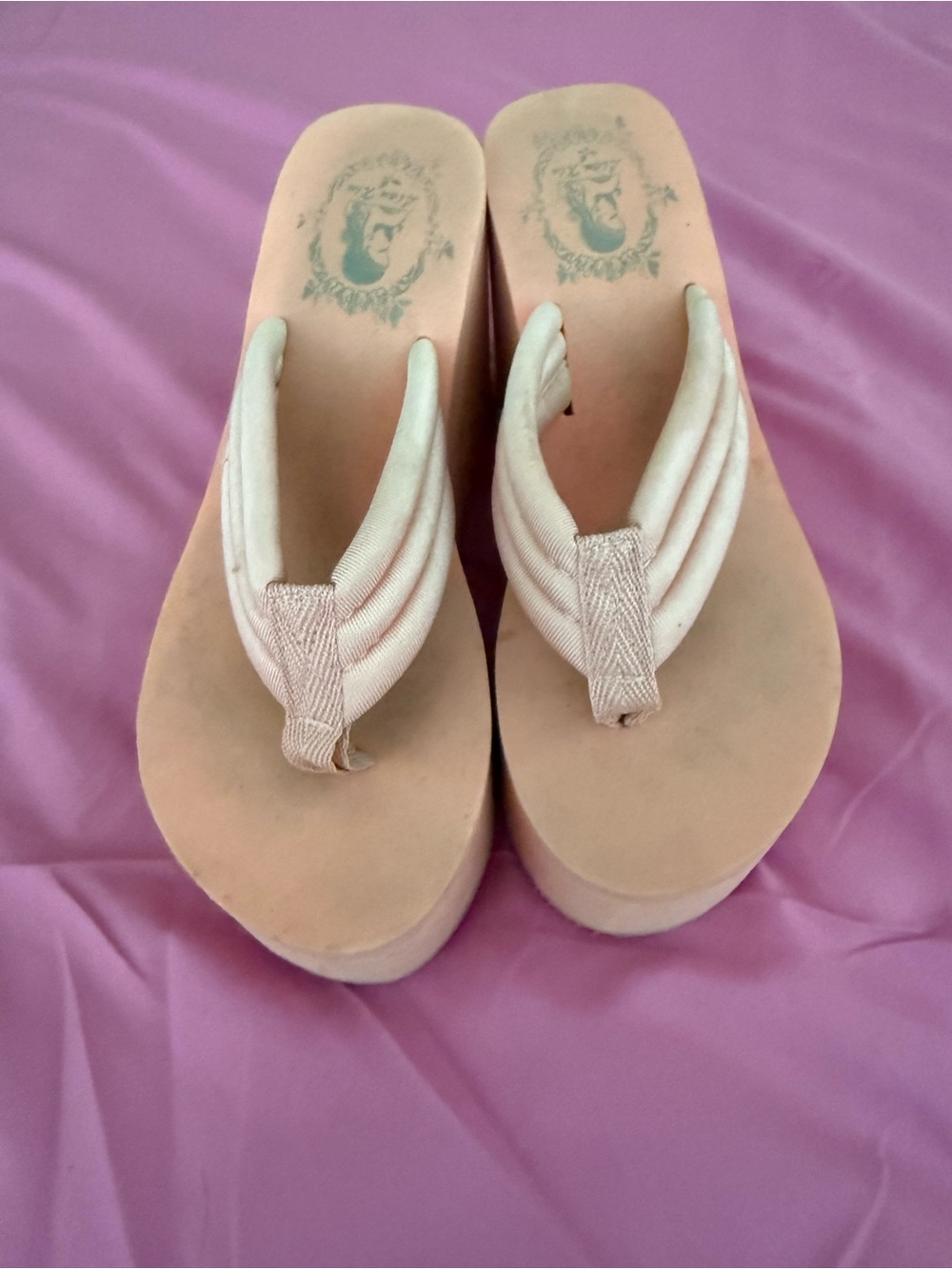 Women’s Platform Flip Flop Sandals - Pale Pink